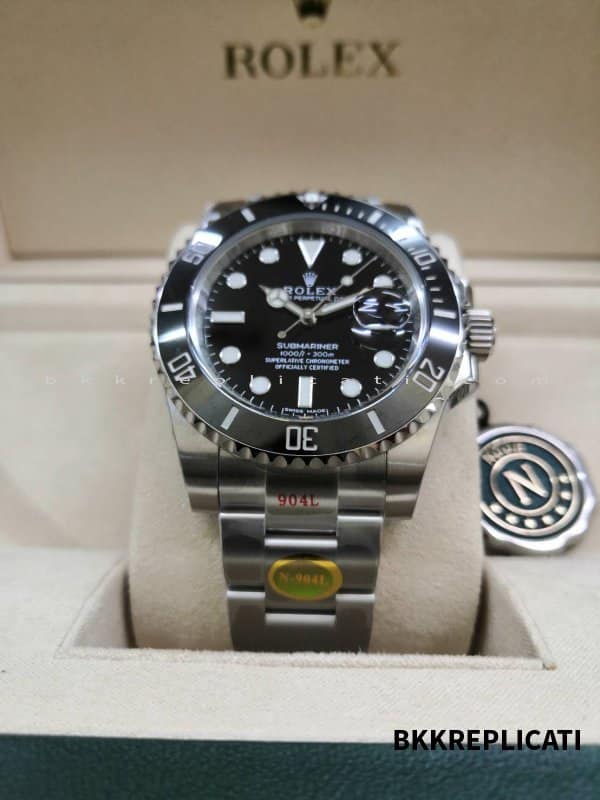 Rolex Submariner Date Ghiera Nera Super Clone Acciaio Inox 904L Noob 116610 - immagine 4