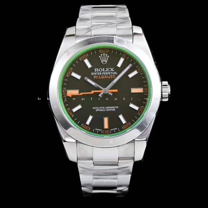 Rolex Milgauss Quadrante Nero Vetro Zaffiro Verde Super Clone 116400GV