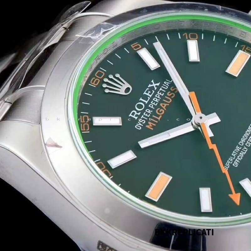 Rolex Milgauss Quadrante Nero Vetro Zaffiro Verde Super Clone 116400GV - immagine 2