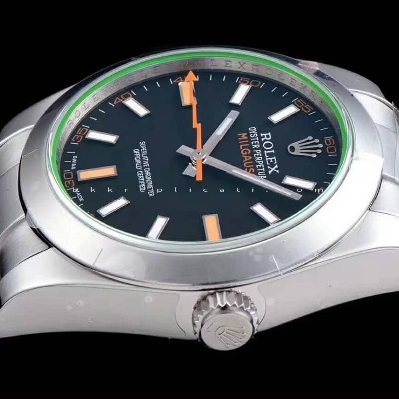 Rolex Milgauss Quadrante Nero Vetro Zaffiro Verde Super Clone 116400GV - immagine 3