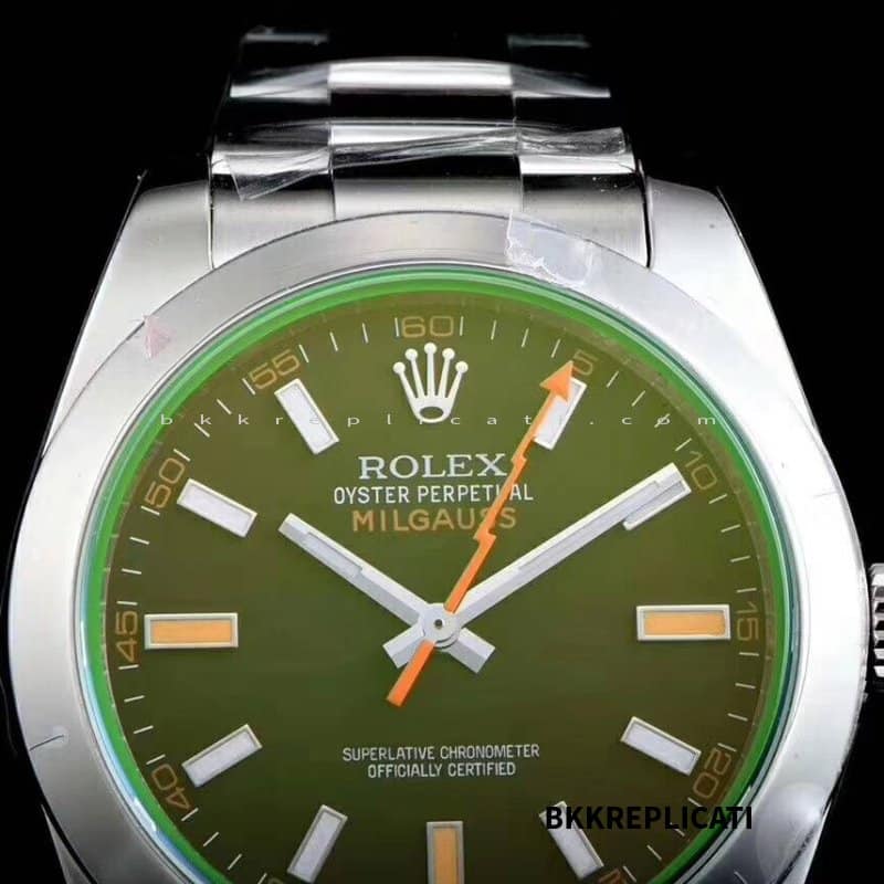 Rolex Milgauss Quadrante Nero Vetro Zaffiro Verde Super Clone 116400GV - immagine 4