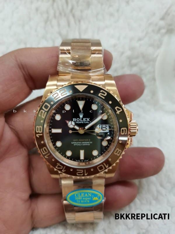 Rolex Gmt Master II Root Beer Oro Rosa Super Clone 126715 - immagine 5