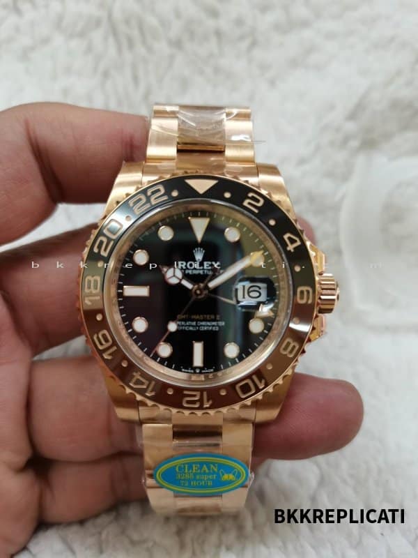 Rolex Gmt Master II Root Beer Oro Rosa Super Clone 126715 - immagine 6