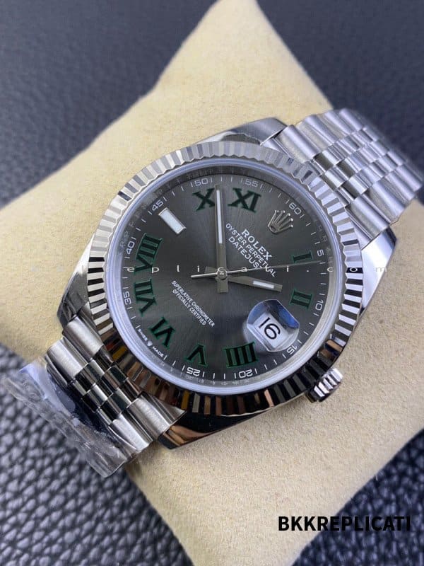 Rolex Datejust Wimbledon 41 mm Super Clone Clean Factory 126334 con Cinturino Jubilee - immagine 2