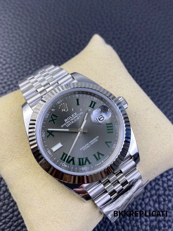 Rolex Datejust Wimbledon 41 mm Super Clone Clean Factory 126334 con Cinturino Jubilee - immagine 3