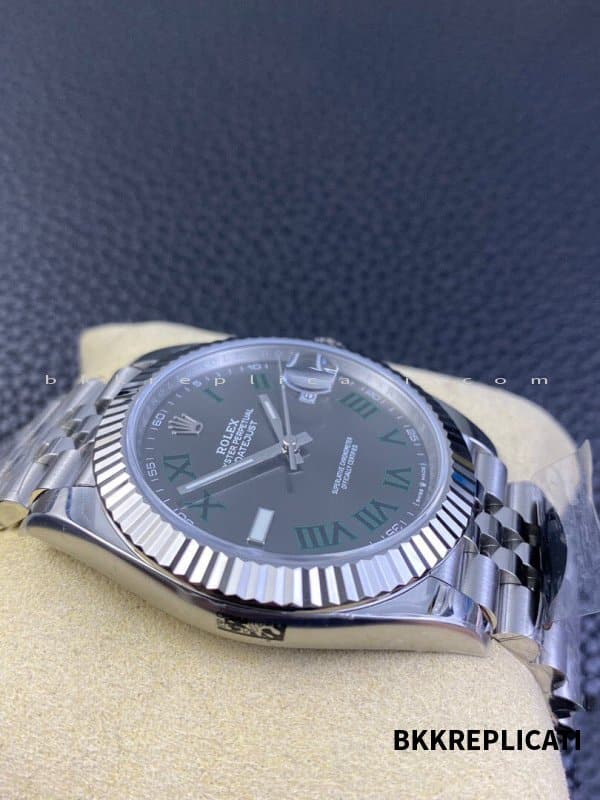 Rolex Datejust Wimbledon 41 mm Super Clone Clean Factory 126334 con Cinturino Jubilee - immagine 4