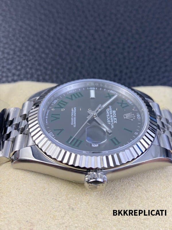 Rolex Datejust Wimbledon 41 mm Super Clone Clean Factory 126334 con Cinturino Jubilee - immagine 6