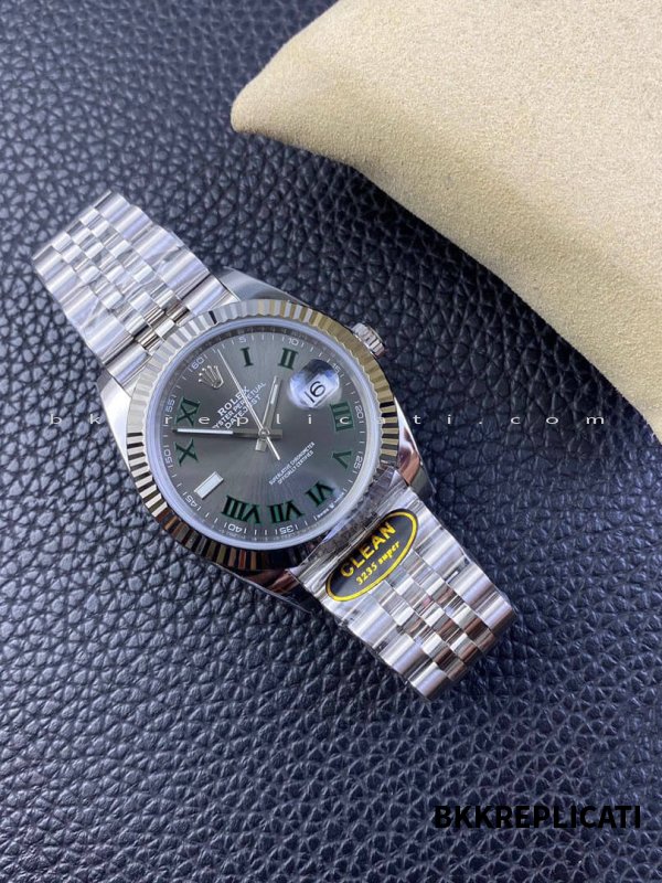 Rolex Datejust Wimbledon 41 mm Super Clone Clean Factory 126334 con Cinturino Jubilee - immagine 7